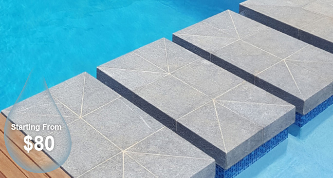 Raven Granite Pool Coping at Trend Pools Albury Wodonga